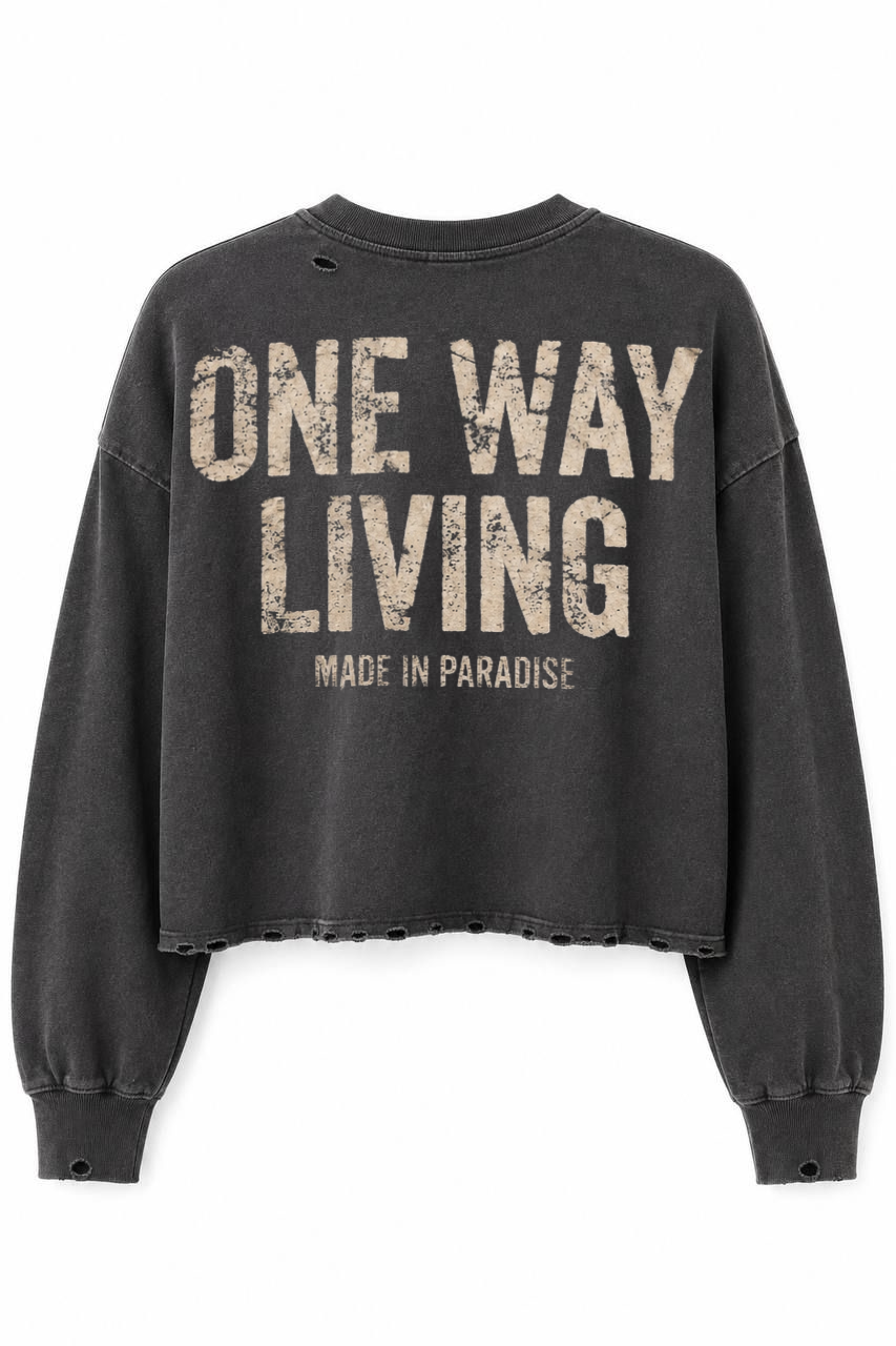 OWL One Way Living Distressed Long Sleeve