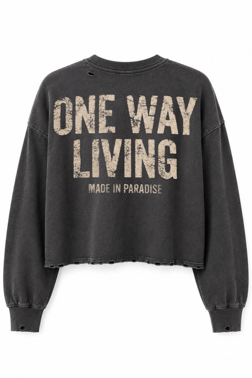 OWL One Way Living Distressed Long Sleeve